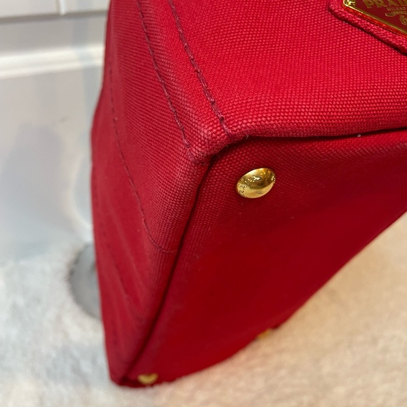 Prada Canapa Mini Canvas Red Tote- excellent condition - Picture 4 of 16
